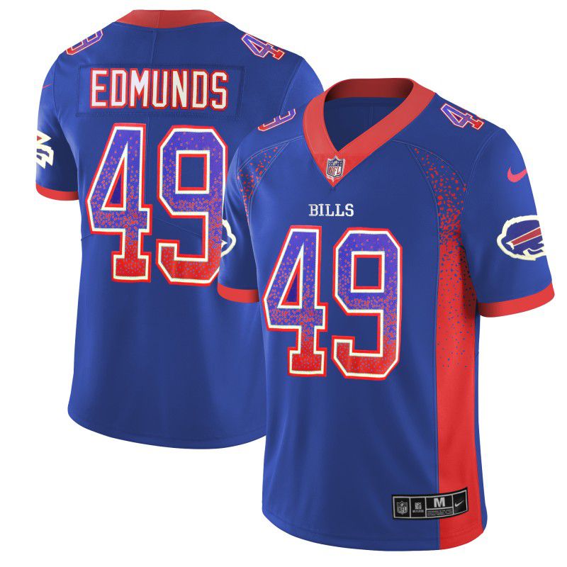 Men Buffalo Bills #49 Edmunds Blue Nike Drift Fashion Color Rush Limited NFL Jerseys